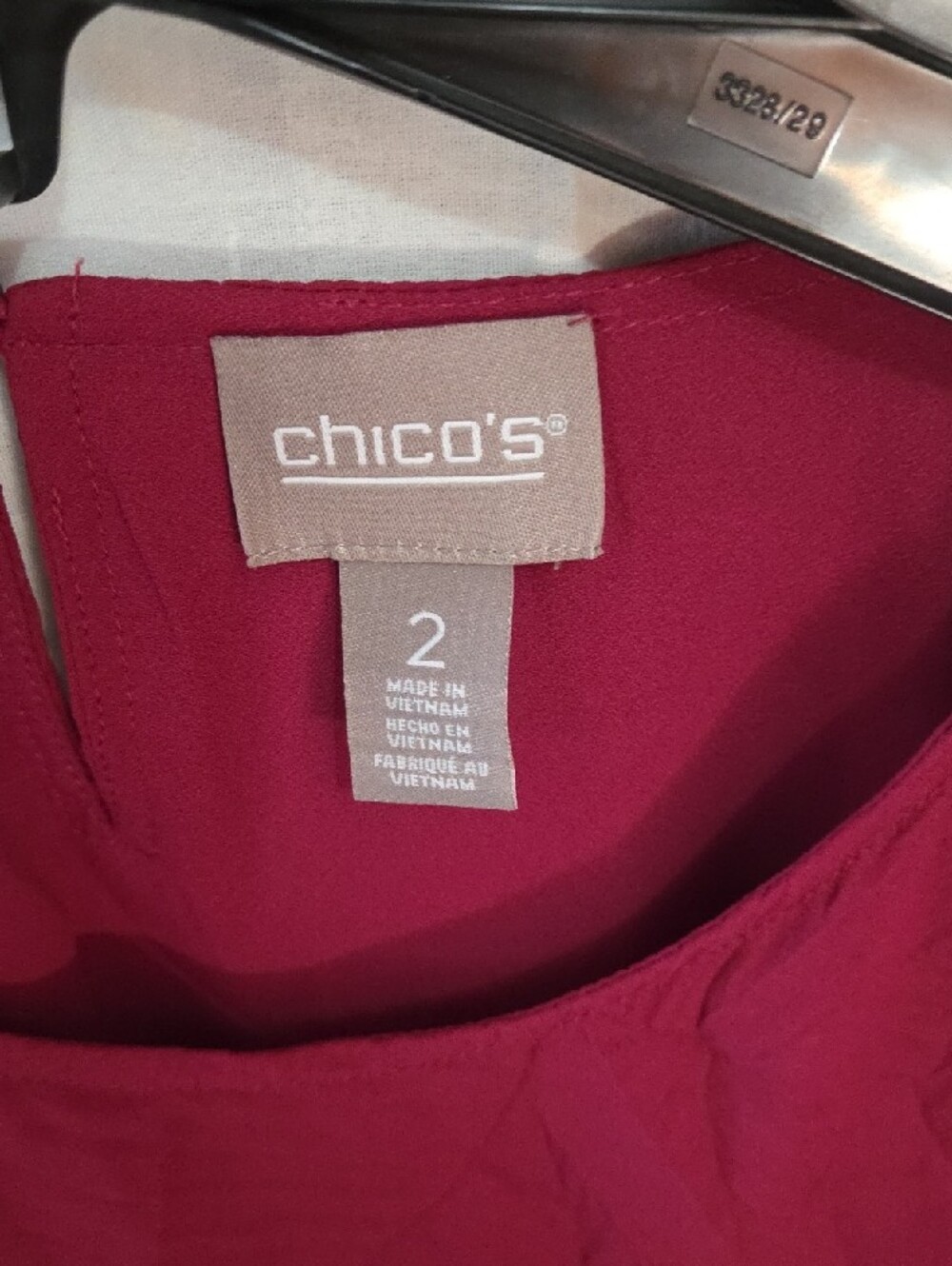 Chico's Raspberry Textured Layered Long-Sleeve Top - Picture 2 of 3